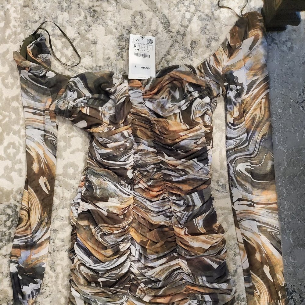 Zara Dress - Mini Dress with Sheer longsleeves